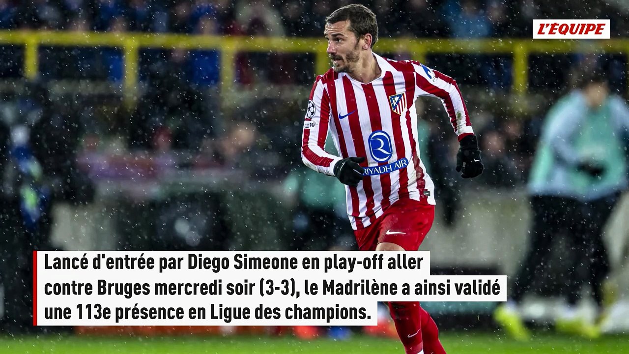 Antoine Griezmann est devenu le deuxième Français avec le plus d'apparitions en Ligue des champions - Foot - Ligue des champions - Atlético de Madrid