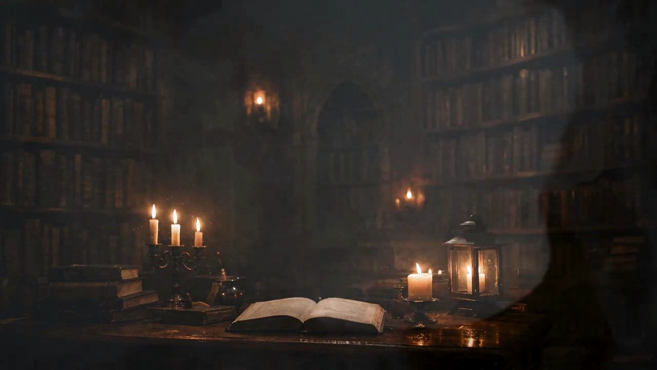 Gothic Library Study  Dark Academia Focus Lofi  (2 Hours)