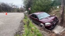 Samsun'da yoldan çıkan otomobilin sürücüsü yaralandı