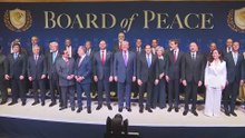 Trump and Vance VIRAL JOKE posing with the "Board of Peace"
