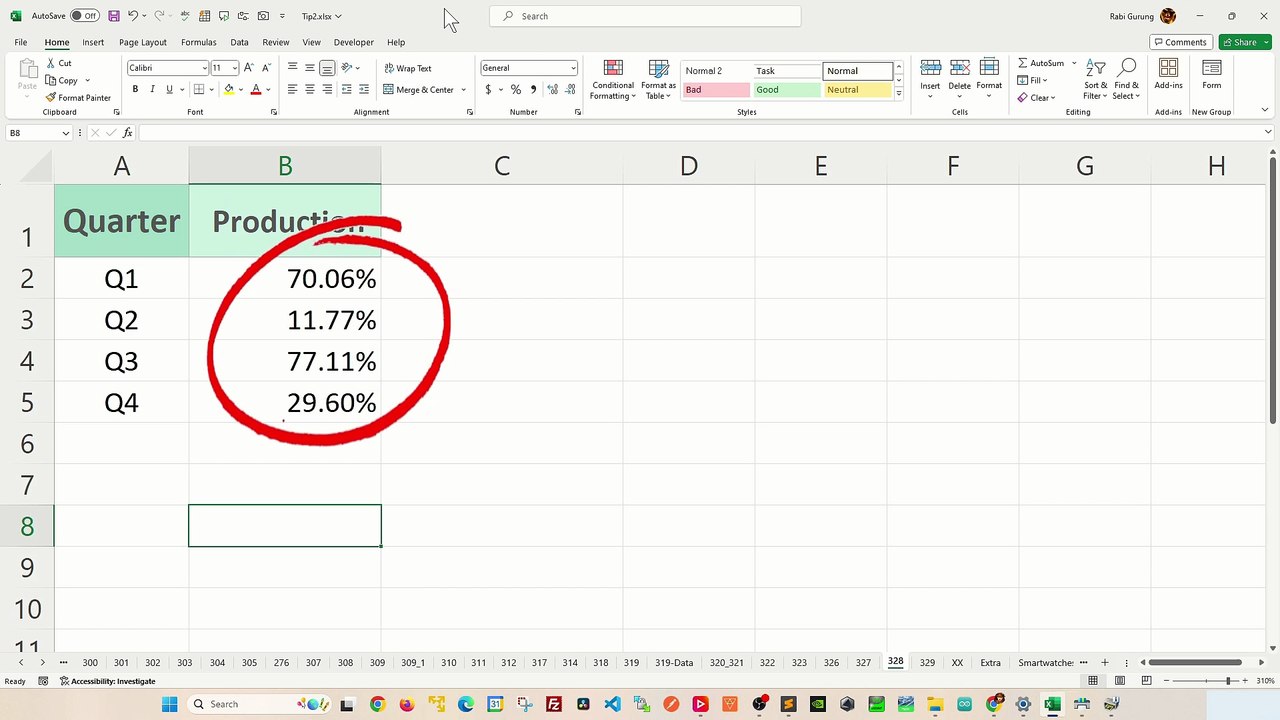 Generating Random Percentages in Excel... Alternate way - Excel Tips and Tricks