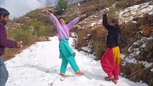 Hills area of snowfall and enjoying the children's