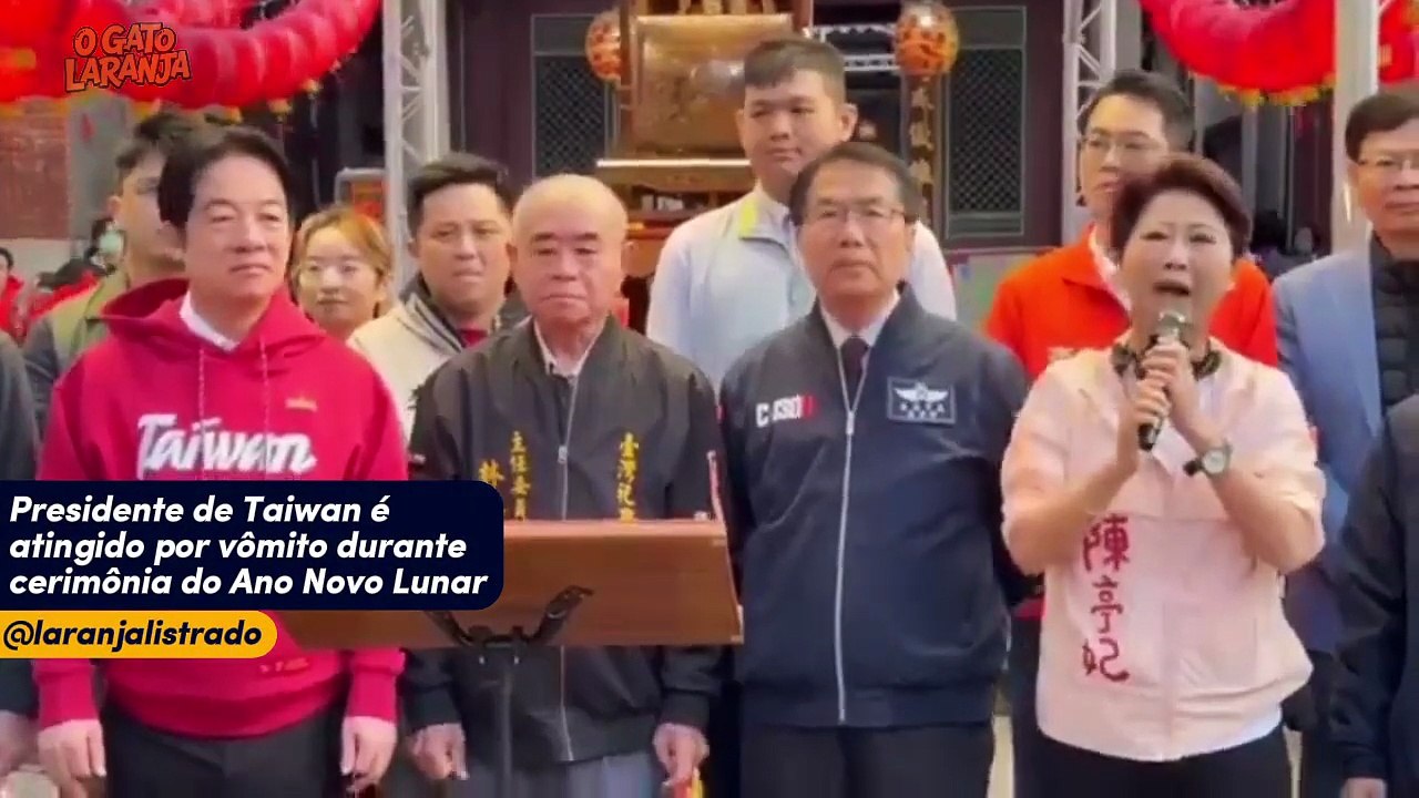 Presidente de Taiwan é atingido por vômito durante cerimônia do Ano Novo Lunar