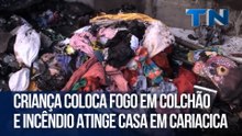 Criança coloca fogo em colchão e incêndio atinge casa em Cariacica