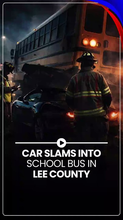 Car Crashes Into School Bus in Lee County, Florida | Driver Hospitalized