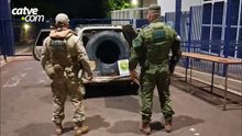 Ação conjunta apreende cerca de 60 pneus contrabandeados e quatro pessoas são detidas em Foz do Iguaçu
