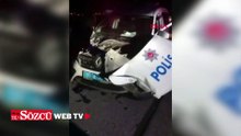 Hatay'da cip, polis aracına çarptı