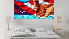 Puerto Rico Flag Tapestry 60x40 Boho Coastal Wall Decor