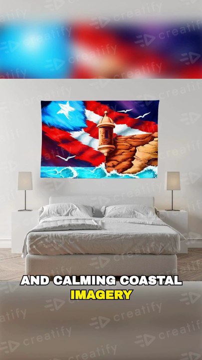 Puerto Rico Flag Tapestry 60x40 Boho Coastal Wall Decor