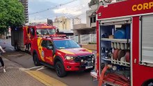 Bombeiros combatem incêndio no Edifício Day Saúde em Cascavel