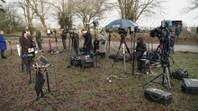 Reporters gather in Sandringham
