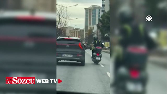 Kartal'da eliyle otomobilin aynasını kıran motosiklet sürücüsüne ceza