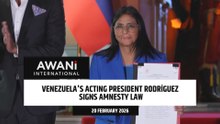 Venezuela's acting president Rodríguez signs amnesty law