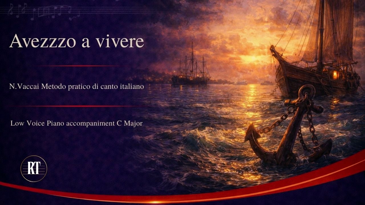 Avezzo a vivere (Vaccai | Fifth ) Low Voice Piano accompaniment