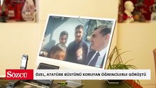 Özgür Özel, Adana'da Atatürk büstünü fırtınadan koruyan öğrencilerle görüştü