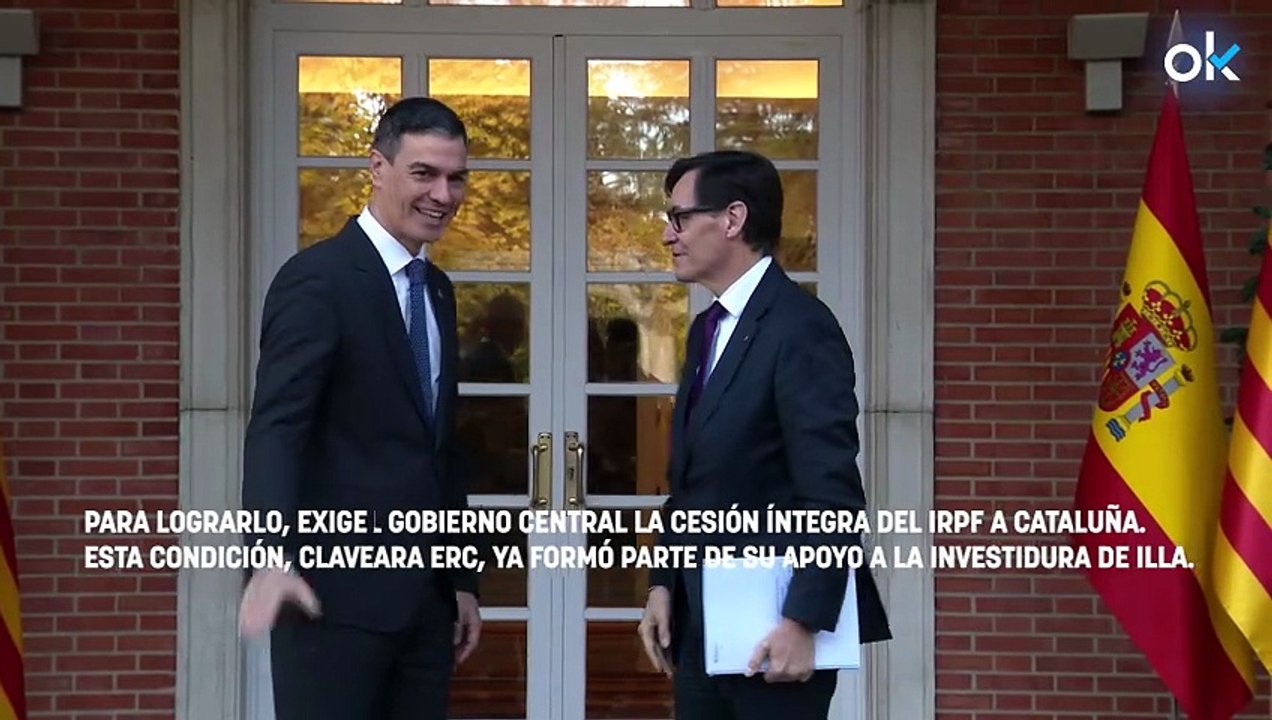 Illa se echa en brazos del independentismo y exige a Sánchez que Cataluña recaude también el IRPF