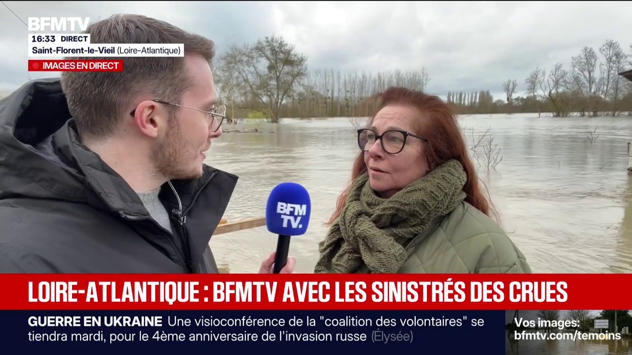 En Loire-Atlantique, les habitants obligés de se déplacer en bateau pour sortir de chez eux alors que le niveau de l'eau continue de monter