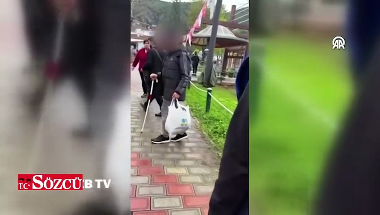 Fethiye'de kendisini görme engelli gibi gösteren dilenci yakalandı