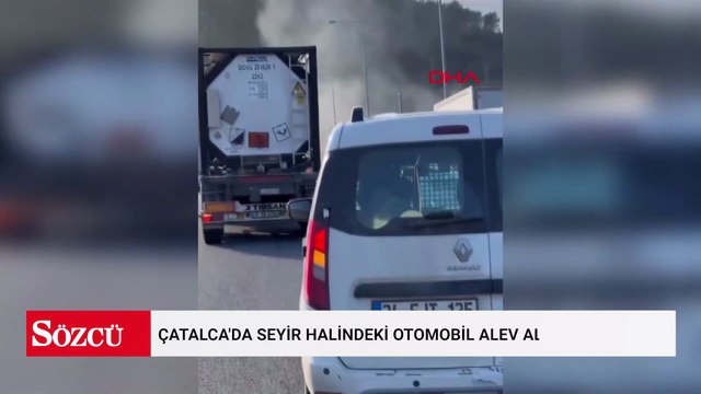 Çatalca'da seyir halindeki otomobil alev alev yandı