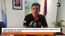 Desde defensa civil asistieron a más de 20 familias en Posadas y Garupá tras el breve temporal