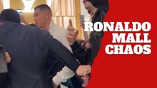 Cristiano Ronaldo nearly overwhelmed by fans in chaotic mall moment