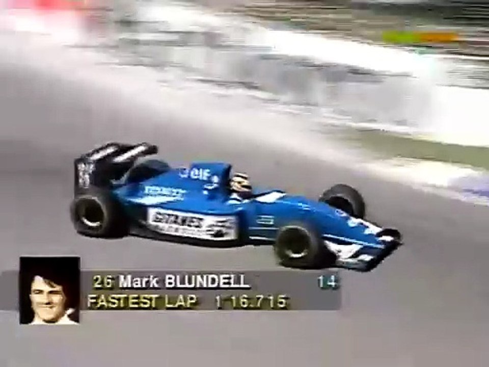F1 – Mark Blundell (Ligier Renault V10) lap in qualifying – Australia 1993