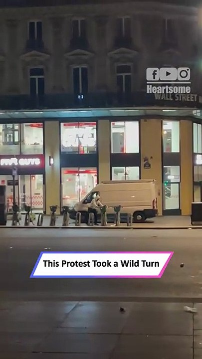 Protest in Paris Escalates—Bike Thrown Amid Chaos Caught on Cam|| Heartsome 💖