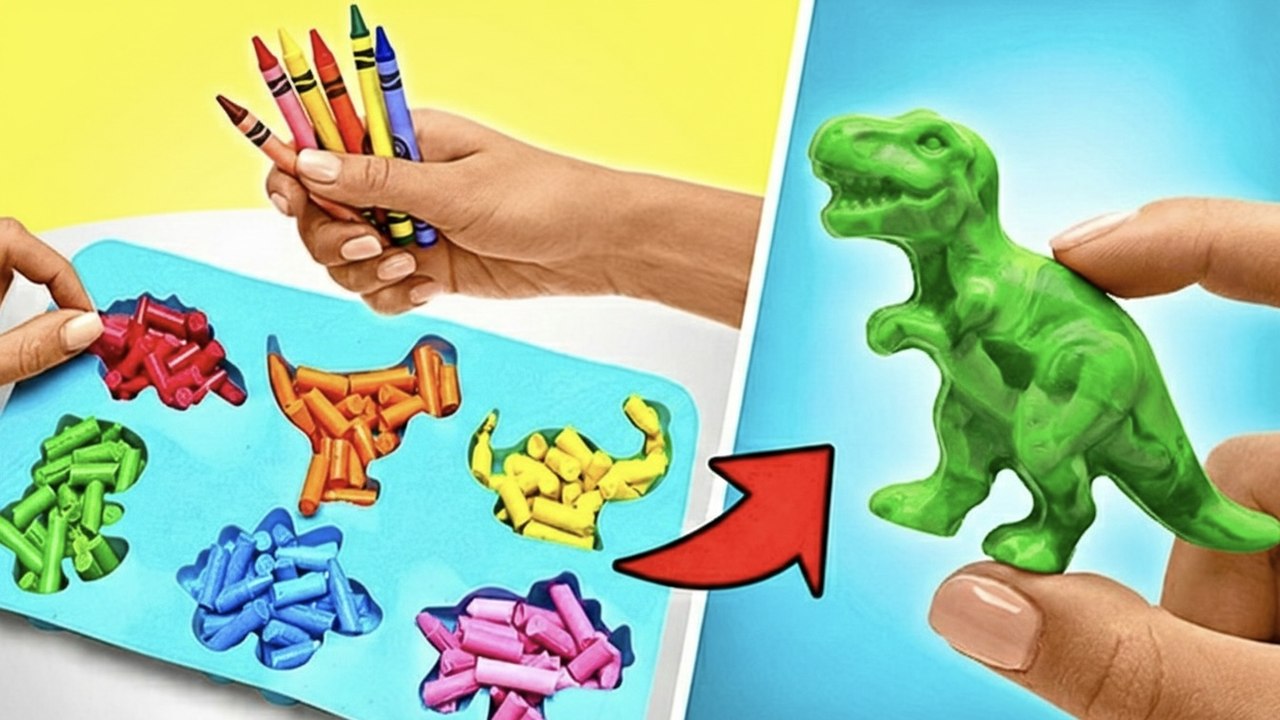 Dinos Arc-en-Ciel en Crayons ! 🖍️🦖 DIY Facile...