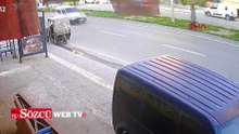 Adana’da motosikletin çarptığı yaya yaralandı; kaza anı kamerada
