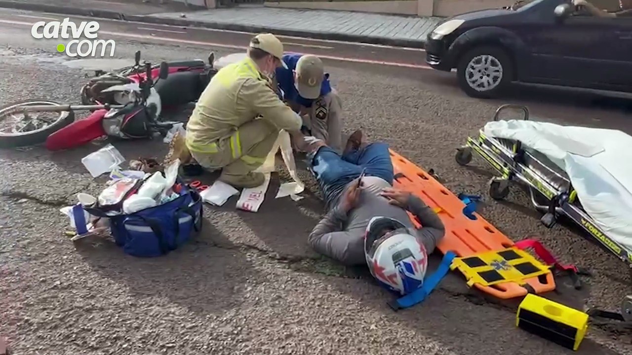 Motociclista sofre ferimentos após batida com carro na Região do Lago em Cascavel
