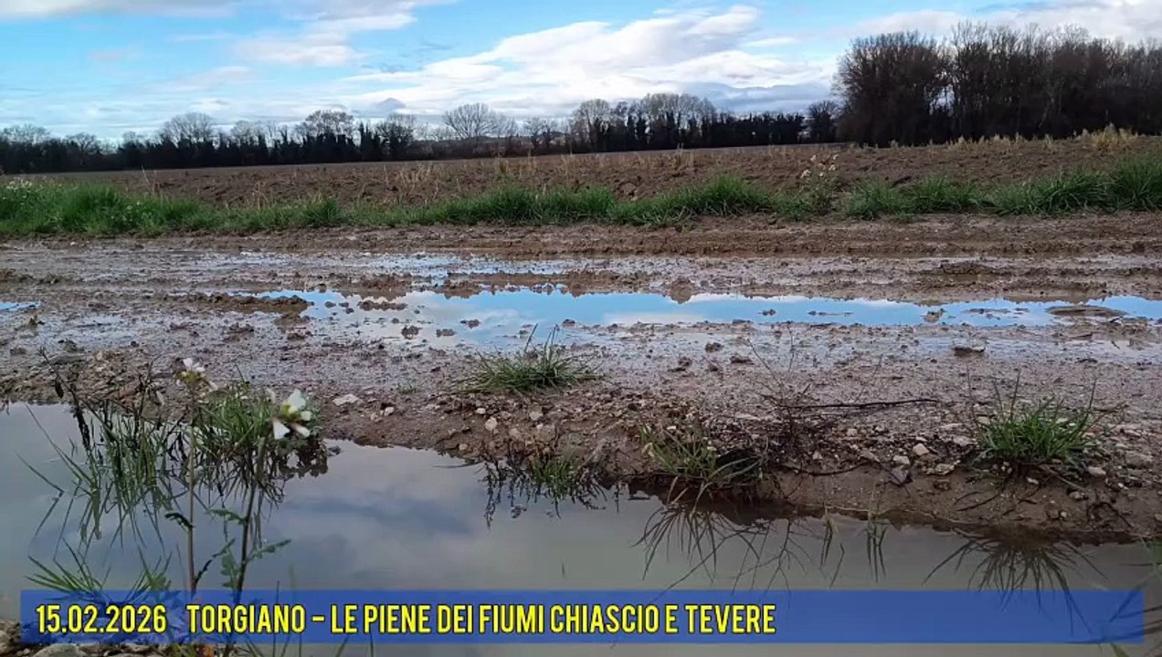 La piena dei fiumi Chiascio e Tevere in prossimità di Pontenuovo di Torgiano