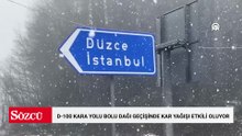 D-100 kara yolu Bolu Dağı geçişinde kar yağışı etkili oluyor