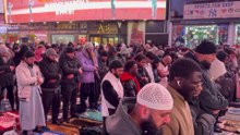 Muslims gather in New York's Times Square for first 'Tarawih' prayers