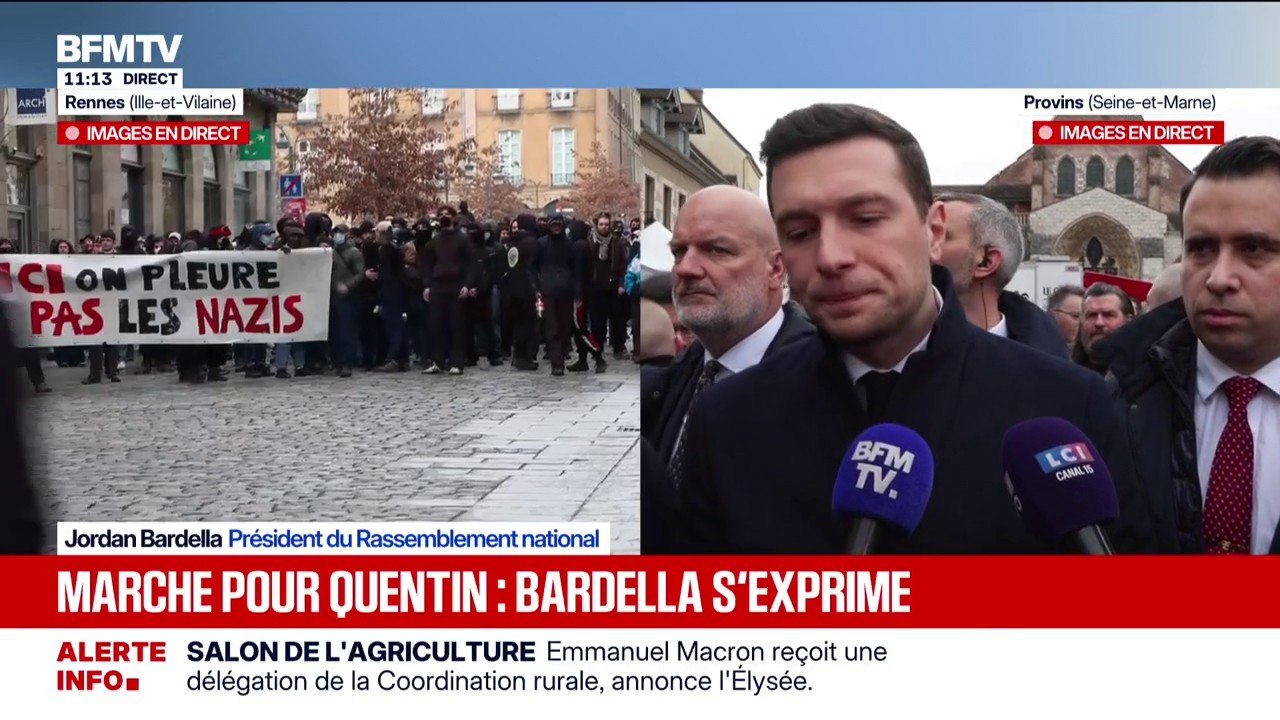 Mort de Quentin Deranque: "Il est important de respecter la volonté de la famille", assure Jordan Bardella