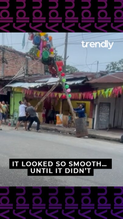 Parade Pole Tips And Comes Down In The Street During Parada De La Humisha