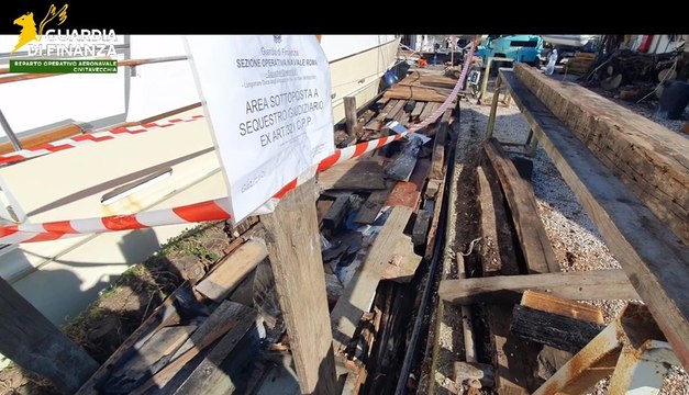 Fiumicino (RM) - Pontile sul Tevere ristrutturato senza autorizzazioni: sequestro della Guardia di Finanza (21.02.26)