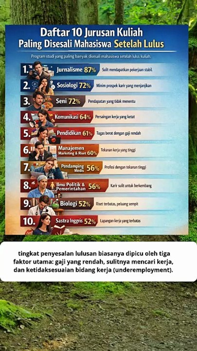 Daftar 10 Jurusan Kuliah paling Di Sesali setelah lulus kuliah