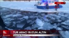 Rusya'da Baykal Gölü'nde tur aracı buzun altına düştü