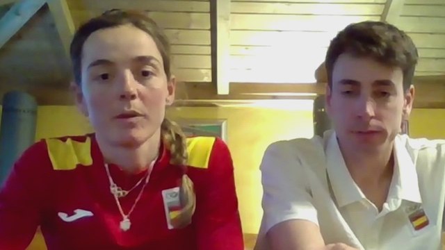 Ana Alonso y Oriol Cardona, rueda de prensa tras ganar la medalla de bronce