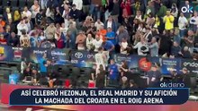 Así celebró Hezonja, el Real Madrid y su afición la machada del croata en el Roig Arena