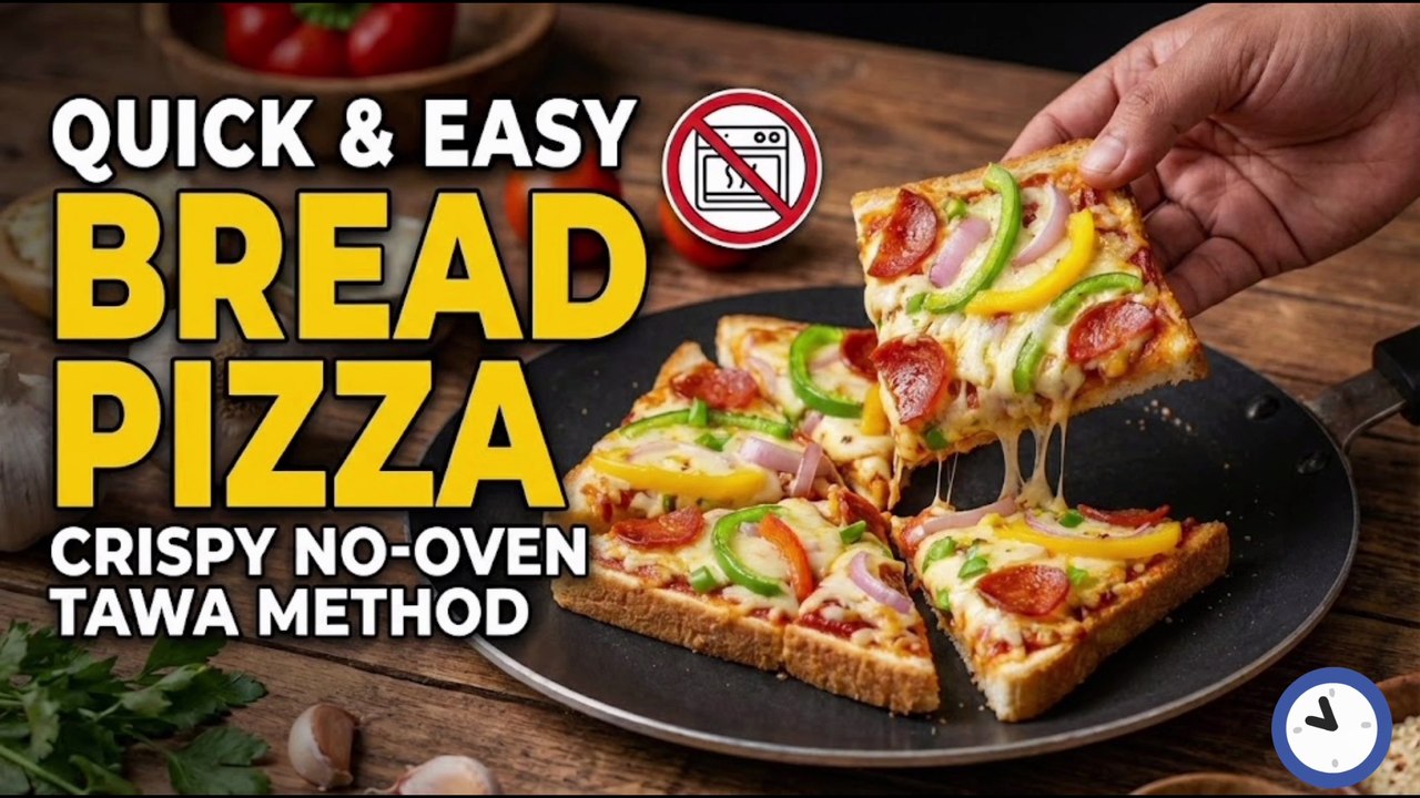 Quick & Easy Bread Pizza Recipe | Crispy No-Oven Tawa Method