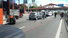 Choque múltiple entre siete autos en General Paz: 12 heridos