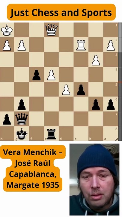 Capablanca gana un peon y vence a Menchik (1935)