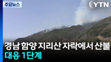 경남 함양군 지리산 자락에서 산불...대응 1단계 / YTN