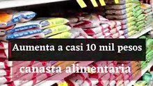 Aumenta a casi 10 mil pesos canasta alimentaria.
