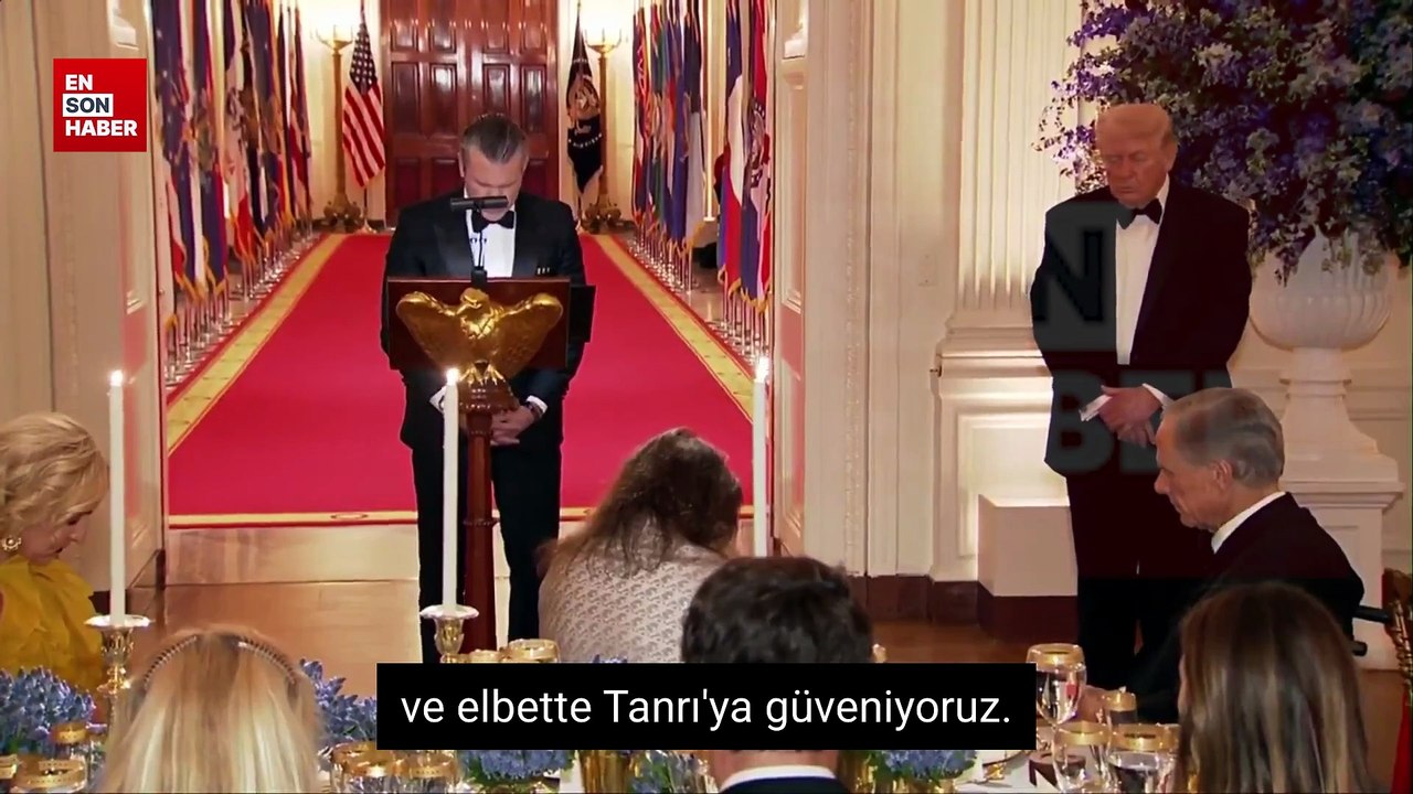 ABD Savaş Bakanı Pete Hegseth Beyaz Saray’daki Valiler Yemeği’nde dua etti