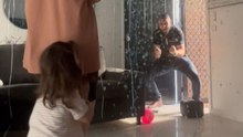 Surprise gender reveal turns dad-to-be into a fountain of joy