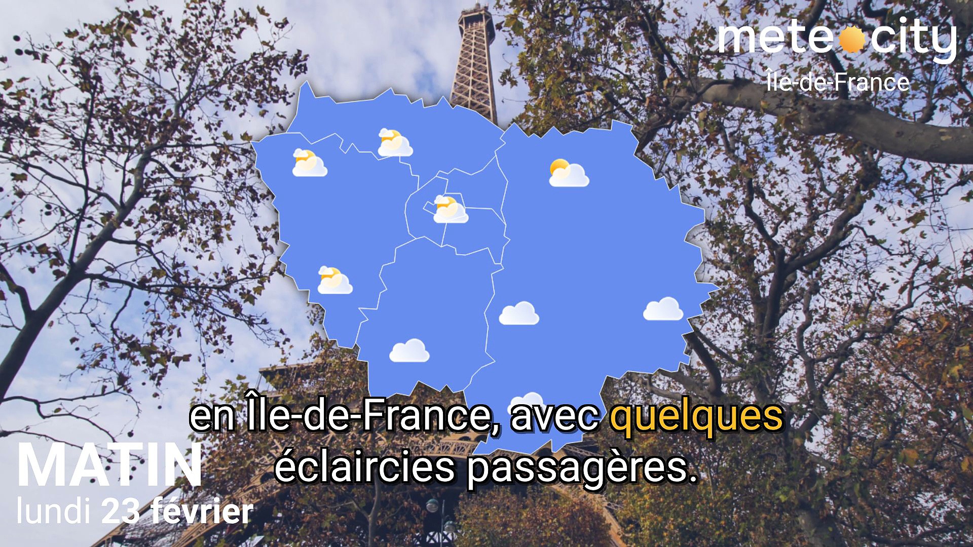 Bulletin météo Île-de-France du lundi 23 février 2026