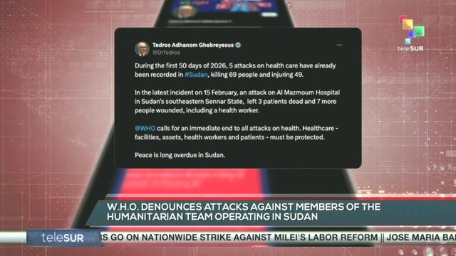 W.H.O. denounces attacks against members of the humanitarian team operating in Sudan