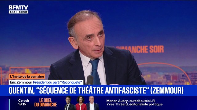 Pour Éric Zemmour (Reconquête), Jean-Luc Mélenchon est un ennemi parce qu'il représente le parti de l'étranger